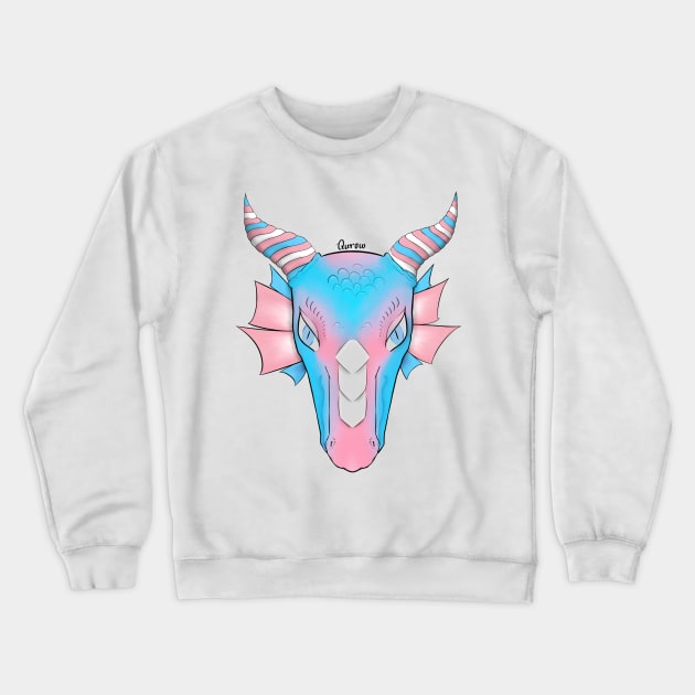 Trans Pride Dragon - 2018 Crewneck Sweatshirt by Qur0w